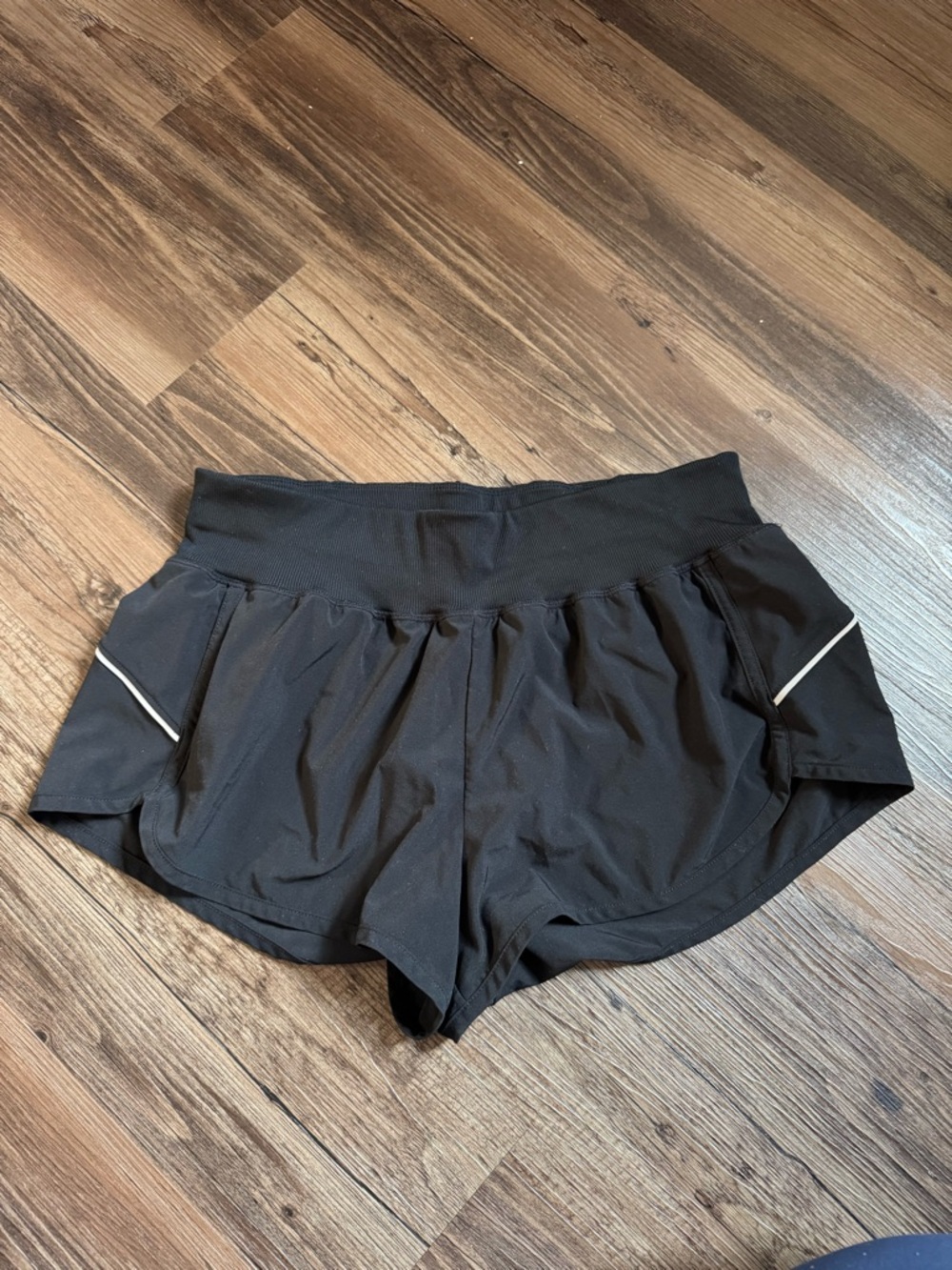 Zella Black Athletic Shorts with Reflective Piping